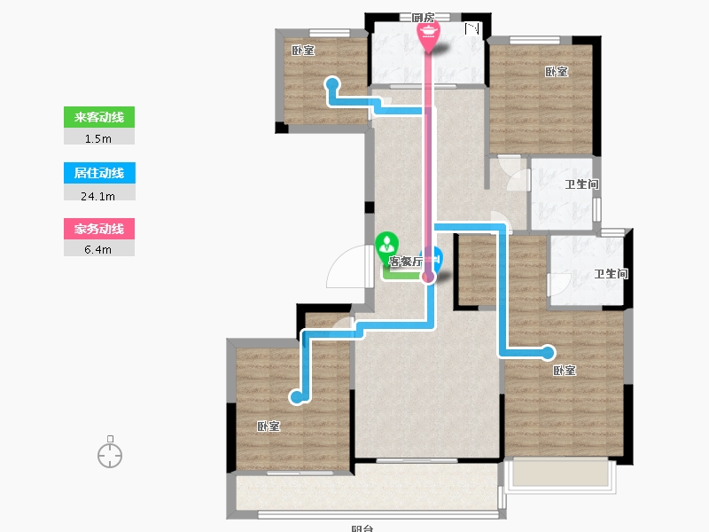 陕西省-西安市-荣安芙蓉印月-111.27-户型库-动静线