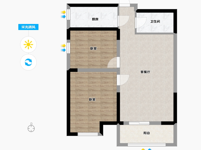 陕西省-渭南市-富士來-73.56-户型库-采光通风