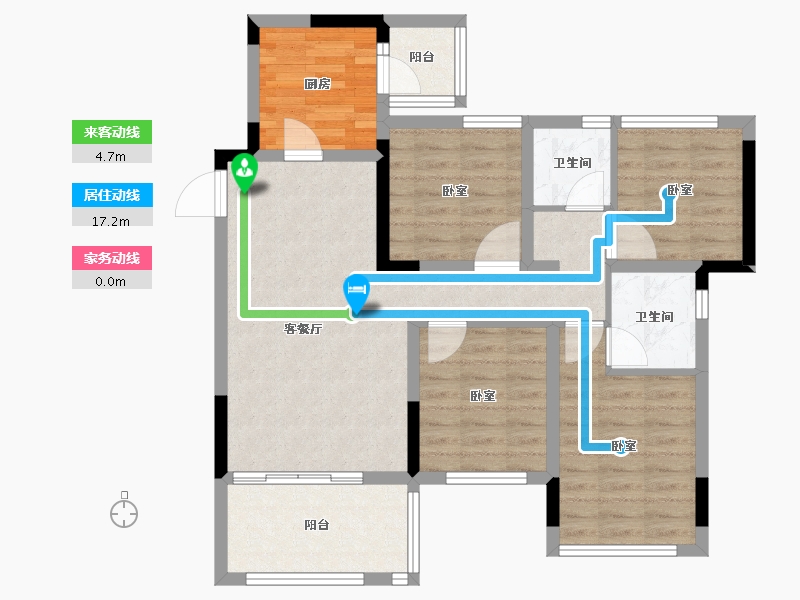 四川省-南充市-阳光珑悦台-86.28-户型库-动静线