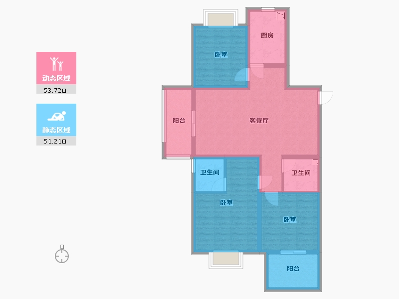 江苏省-无锡市-世茂璀璨时光-92.98-户型库-动静分区