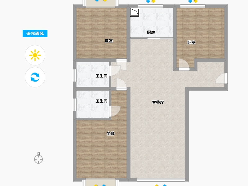 陕西省-渭南市-高新时代新城-114.41-户型库-采光通风