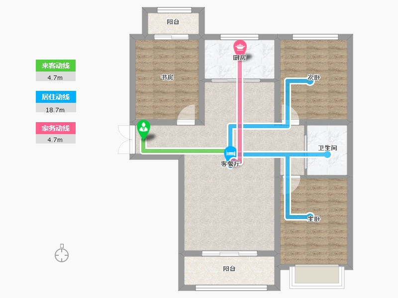 黑龙江省-大庆市-高地·爱莲堡花园-83.06-户型库-动静线