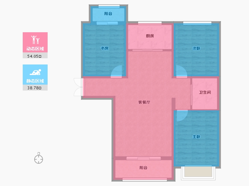 黑龙江省-大庆市-高地·爱莲堡花园-83.06-户型库-动静分区