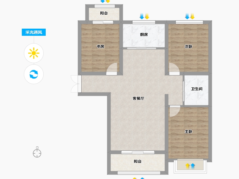 黑龙江省-大庆市-高地·爱莲堡花园-83.06-户型库-采光通风