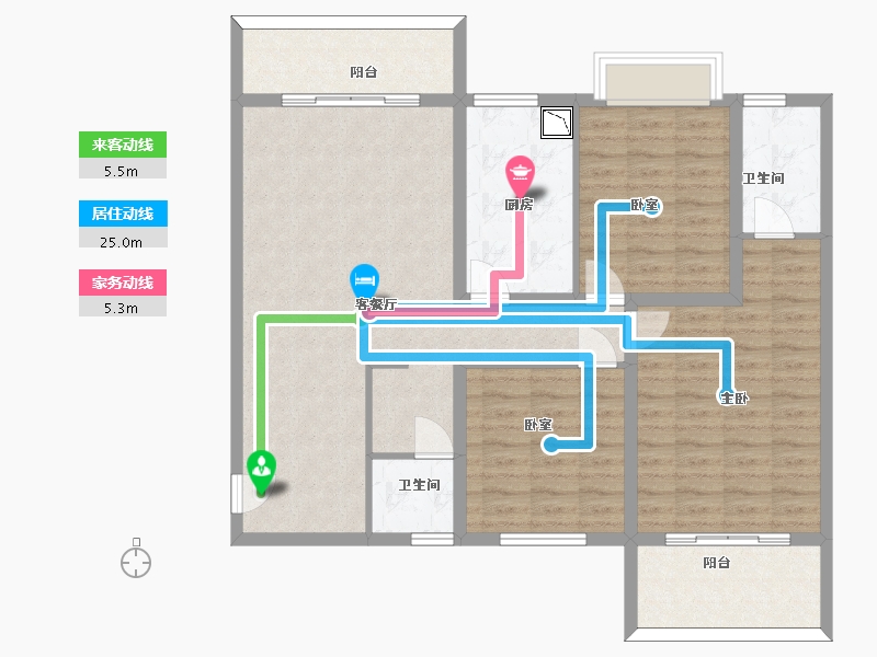 陕西省-渭南市-高新时代新城-108.14-户型库-动静线