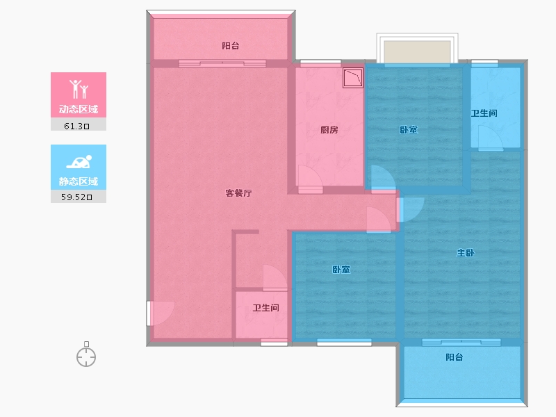 陕西省-渭南市-高新时代新城-108.14-户型库-动静分区