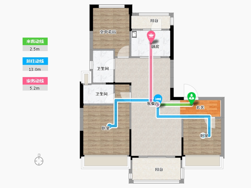 江苏省-南京市-欧洲城玖禧澜湾-92.00-户型库-动静线