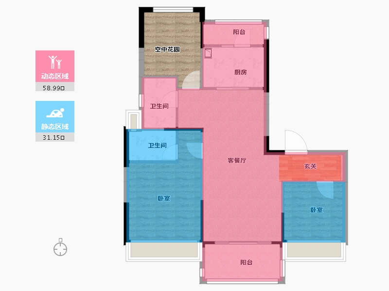 江苏省-南京市-欧洲城玖禧澜湾-92.00-户型库-动静分区