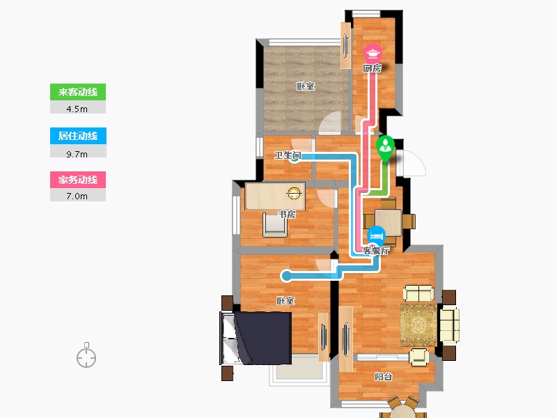 江苏省-南京市-银城一方山-57.99-户型库-动静线