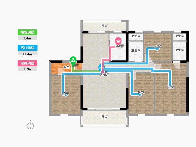 陕西省-西安市-西安碧桂园香湖湾1号-115.69-户型库-动静线