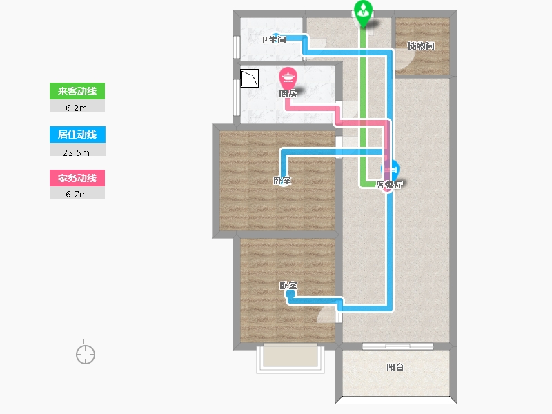 陕西省-渭南市-高新时代新城-89.36-户型库-动静线