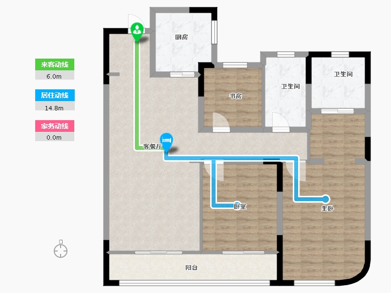 江苏省-无锡市-洋溪华庭公寓-114.00-户型库-动静线