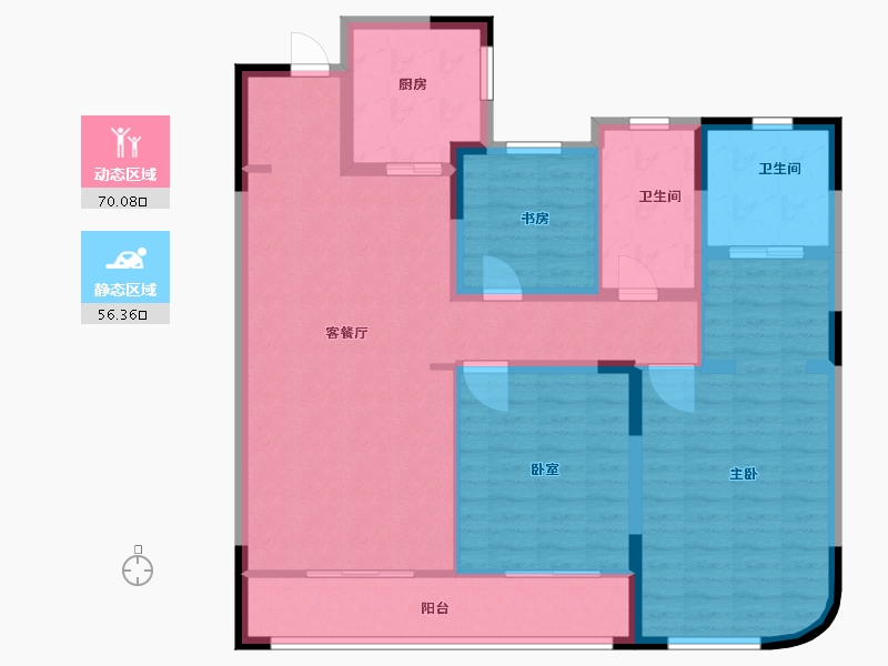 江苏省-无锡市-洋溪华庭公寓-114.00-户型库-动静分区