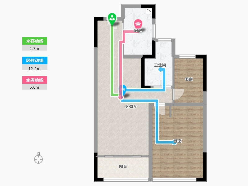 江苏省-无锡市-洋溪华庭公寓-75.79-户型库-动静线