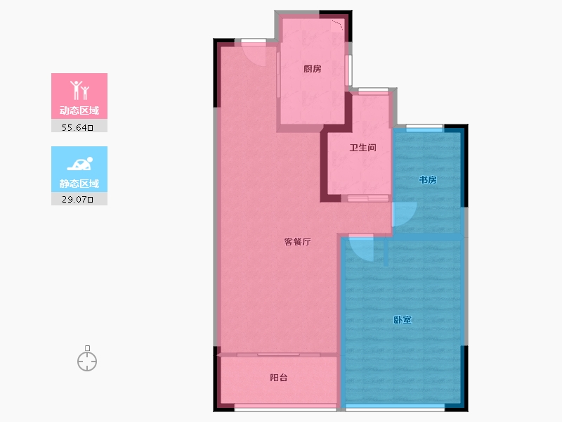 江苏省-无锡市-洋溪华庭公寓-75.79-户型库-动静分区