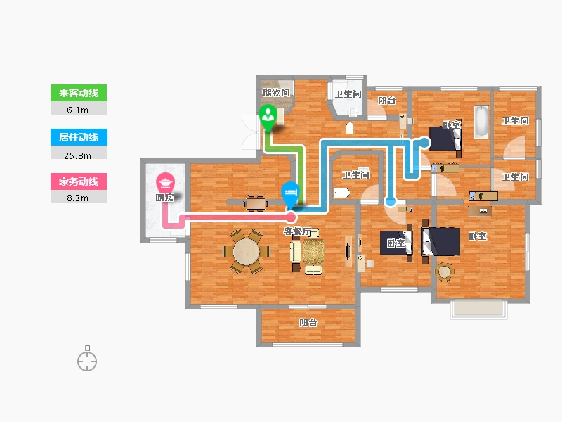 江苏省-南京市-景枫法兰谷-190.99-户型库-动静线