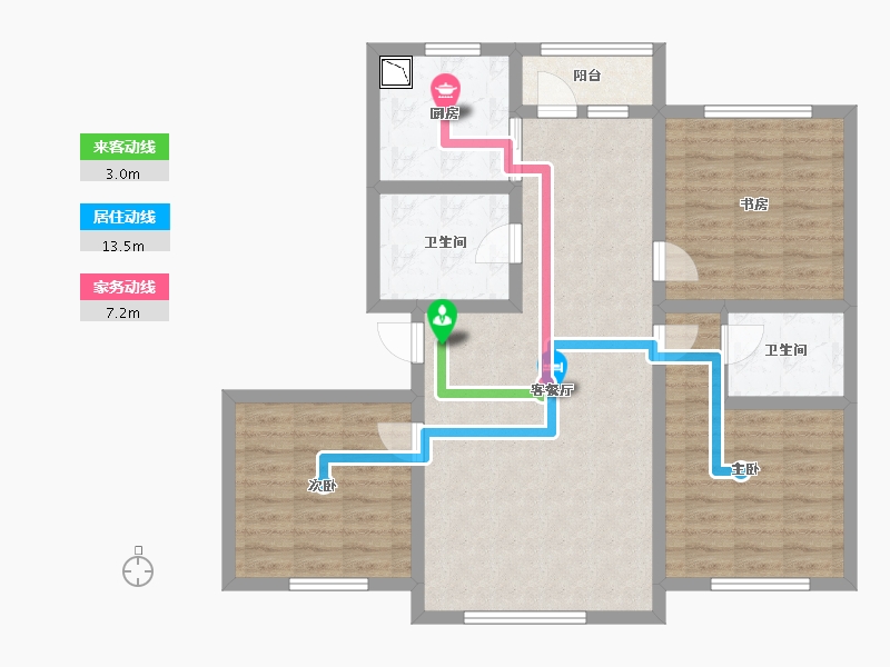 黑龙江省-大庆市-银河太阳城-94.80-户型库-动静线