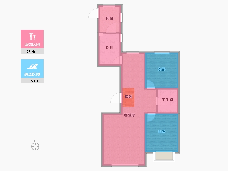 内蒙古自治区-包头市-中国铁建景晟开元-69.61-户型库-动静分区