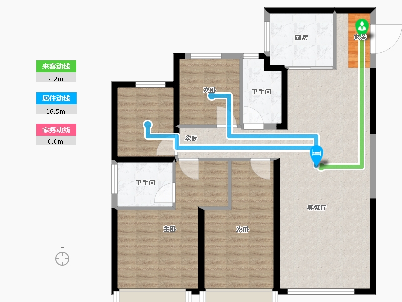 陕西省-西安市-凤栖云筑-107.00-户型库-动静线