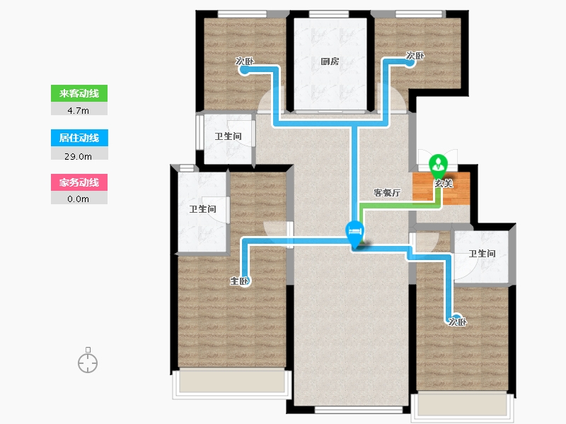 陕西省-西安市-凤栖云筑-113.00-户型库-动静线