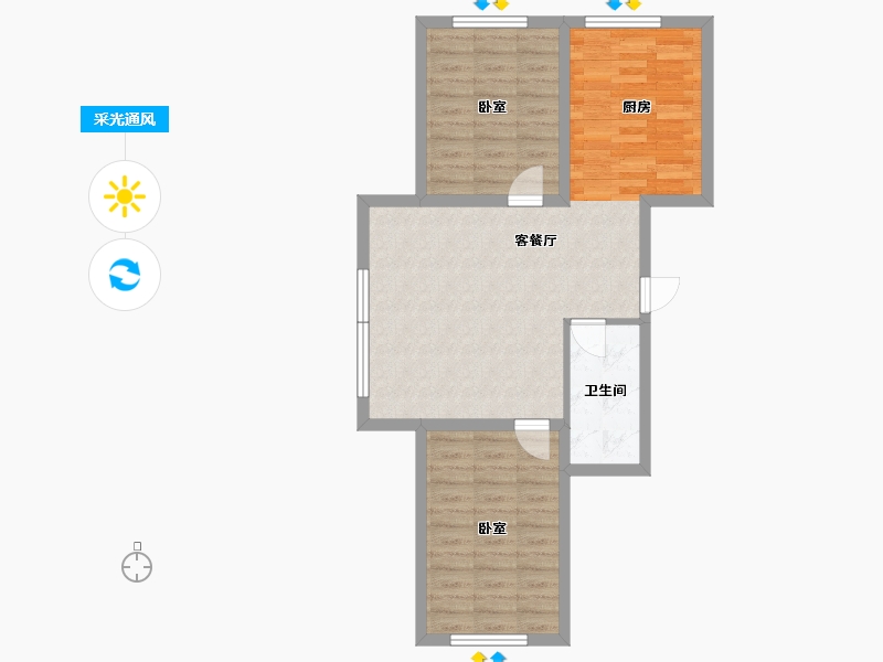 吉林省-四平市-四平金宇和园-66.75-户型库-采光通风