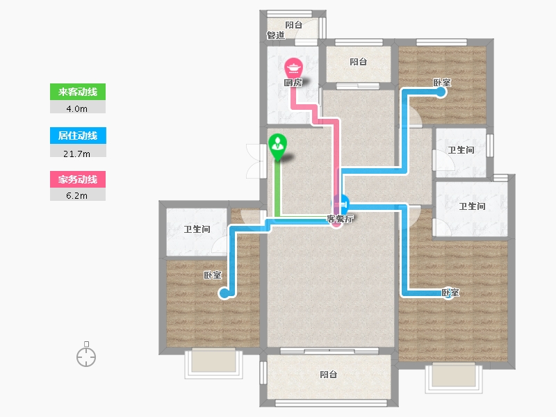 陕西省-渭南市-槐衙·曦和公馆-107.63-户型库-动静线