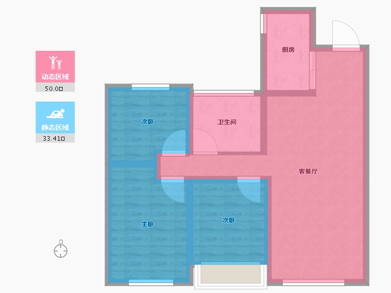 黑龙江省-牡丹江市-融创·冰雪影都-73.94-户型库-动静分区