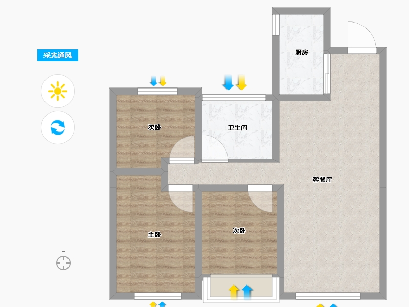 黑龙江省-牡丹江市-融创·冰雪影都-73.94-户型库-采光通风