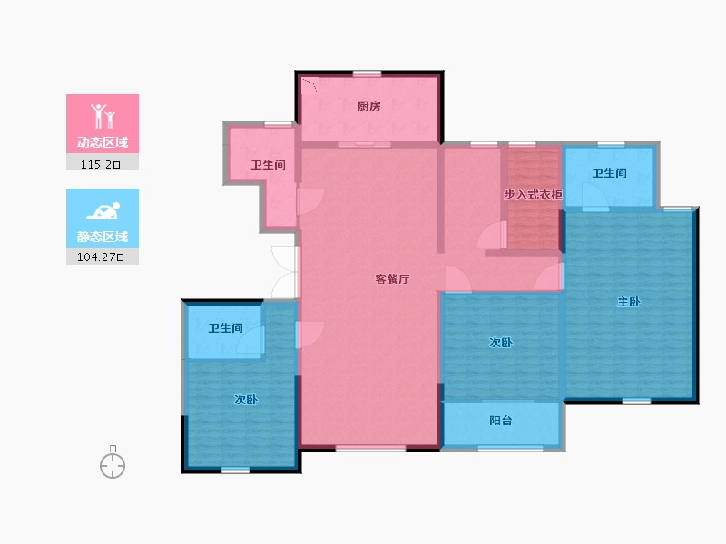 陕西省-西安市-德杰国际城-200.58-户型库-动静分区