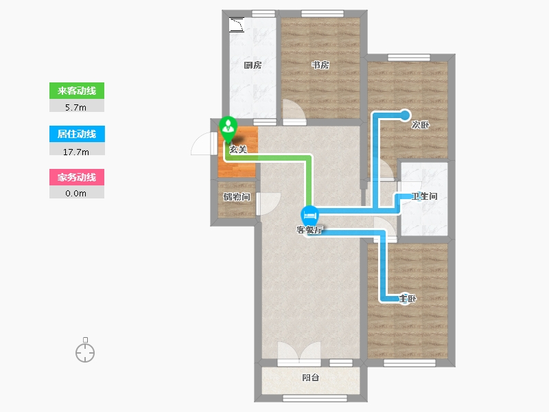 黑龙江省-哈尔滨市-融创·璟园-77.57-户型库-动静线