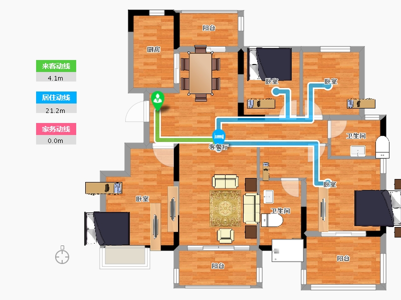 陕西省-西安市-里城柳岸十里-111.69-户型库-动静线