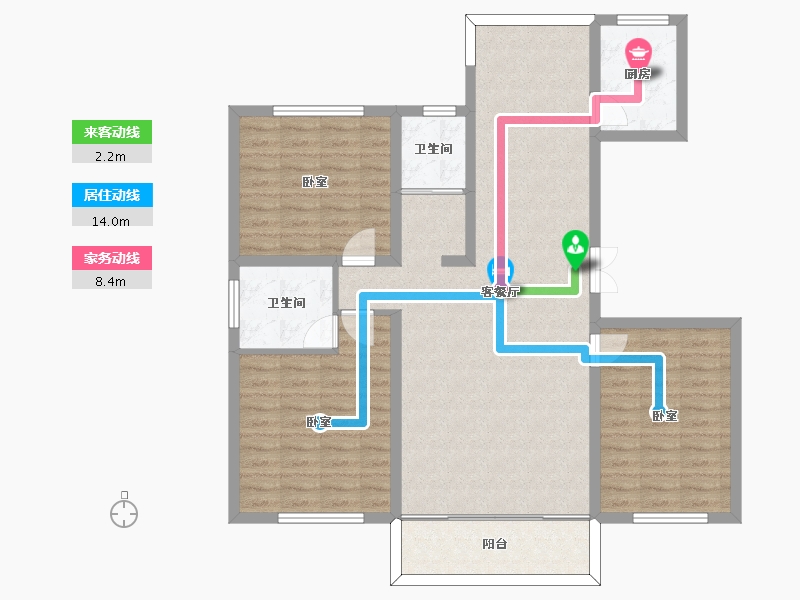 吉林省-四平市-公主岭领秀世家-109.04-户型库-动静线