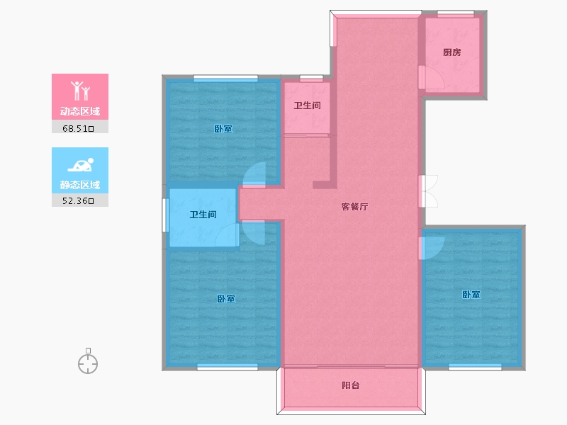 吉林省-四平市-公主岭领秀世家-109.04-户型库-动静分区