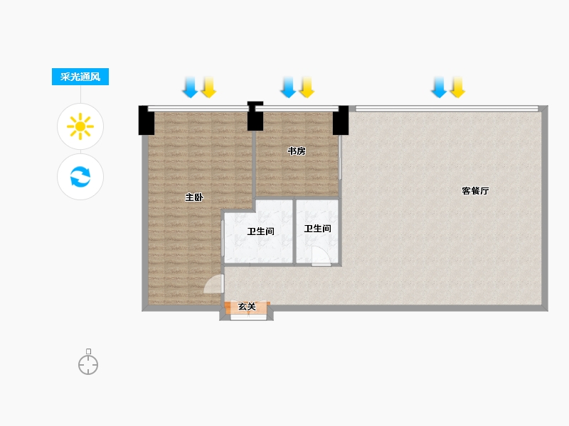 陕西省-西安市-中国铁建西派中心-125.91-户型库-采光通风