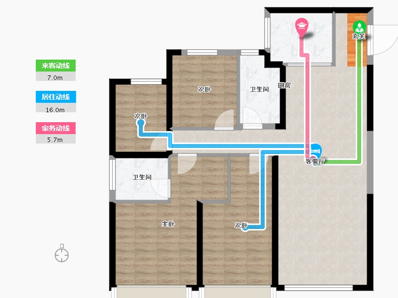 陕西省-西安市-凤栖云筑-106.00-户型库-动静线