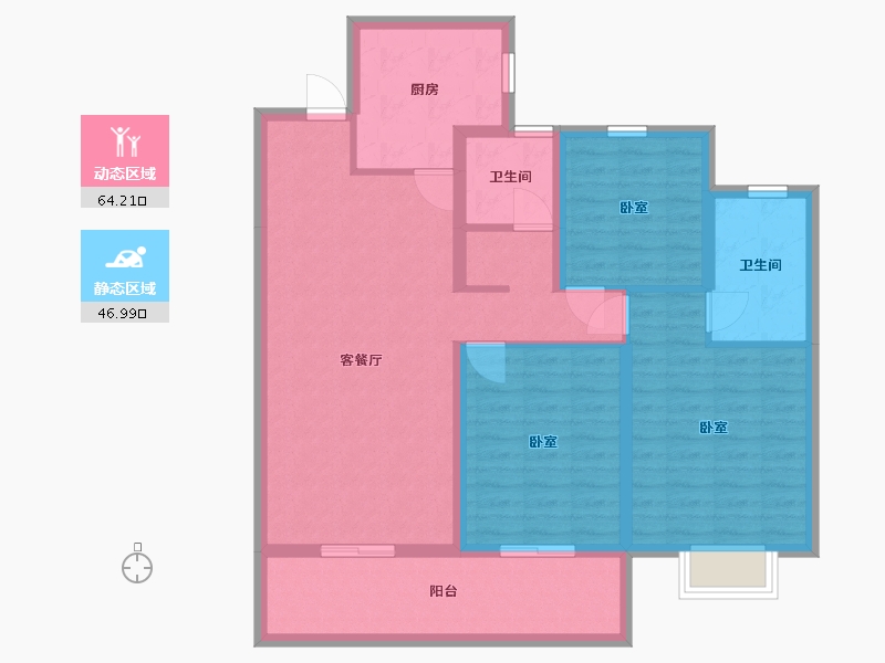 江苏省-无锡市-世茂璀璨时光-99.43-户型库-动静分区