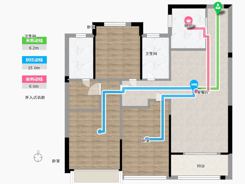 陕西省-西安市-荣安芙蓉印月-92.47-户型库-动静线