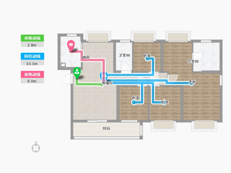 江苏省-无锡市-中洲崇安府-112.00-户型库-动静线