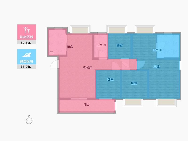 江苏省-无锡市-中洲崇安府-112.00-户型库-动静分区