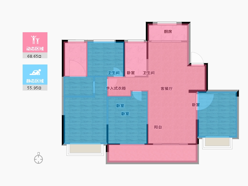 陕西省-西安市-荣安芙蓉印月-113.98-户型库-动静分区