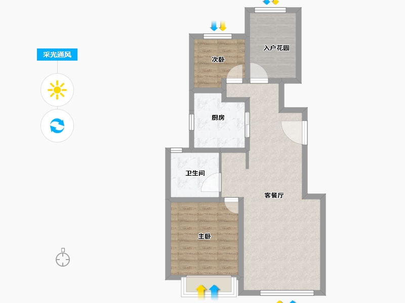 黑龙江省-牡丹江市-融创·冰雪影都-72.19-户型库-采光通风