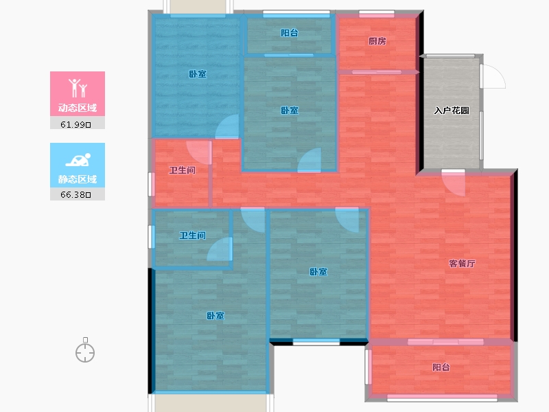 贵州省-遵义市-龙泉壹号-124.20-户型库-动静分区