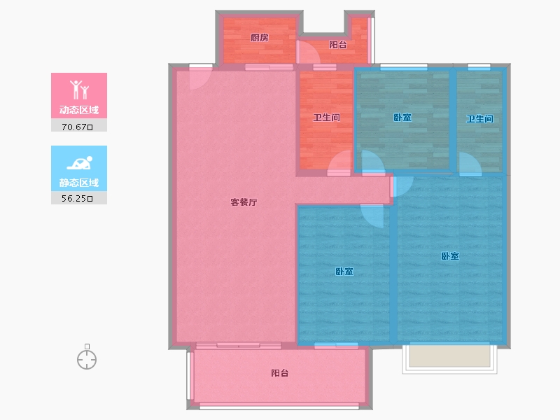 贵州省-遵义市-龙泉壹号-115.39-户型库-动静分区