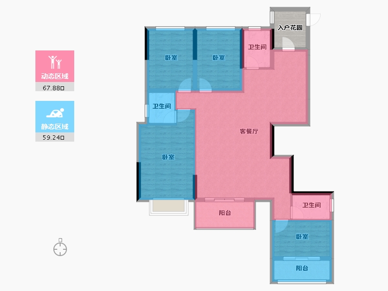 贵州省-遵义市-常青藤国际花园-119.58-户型库-动静分区