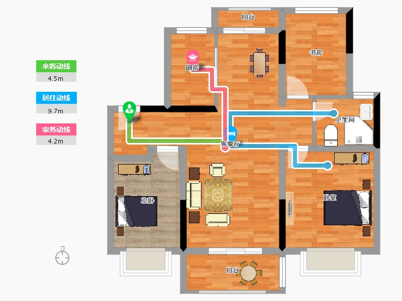 江苏省-南京市-中建熙元府-78.20-户型库-动静线