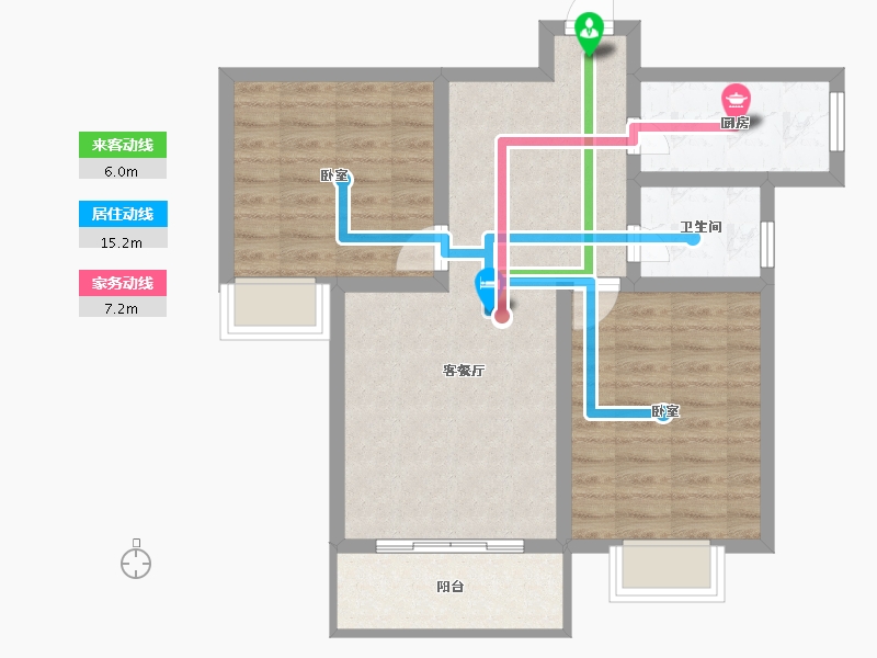 陕西省-渭南市-金星名座-67.80-户型库-动静线