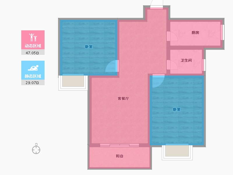 陕西省-渭南市-金星名座-67.80-户型库-动静分区