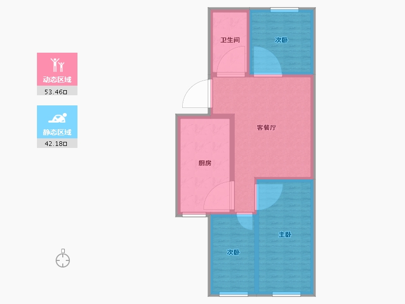 黑龙江省-牡丹江市-华林御景B区-86.00-户型库-动静分区