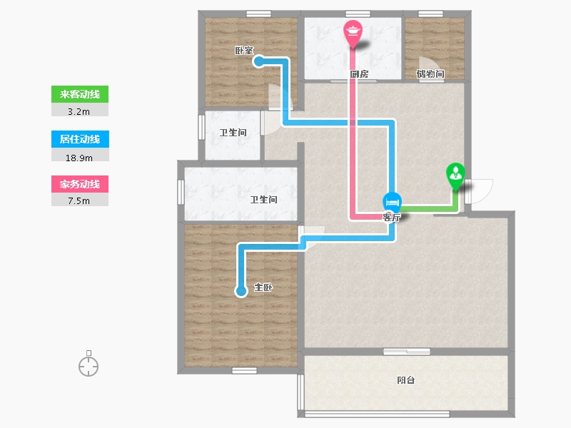 陕西省-西安市-陕建沣渭壹号院-144.00-户型库-动静线