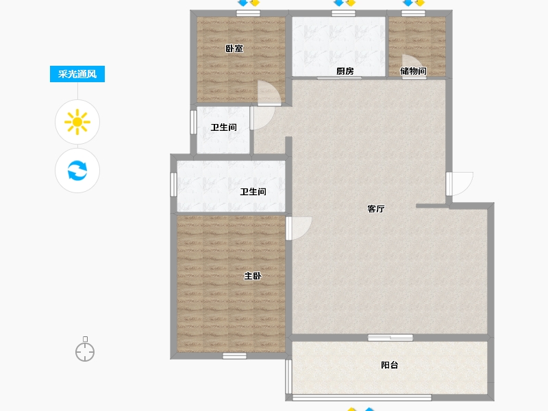 陕西省-西安市-陕建沣渭壹号院-144.00-户型库-采光通风